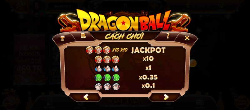 Nguyên tắc cần nhớ chơi Mini game Dragon ball tại sun 20